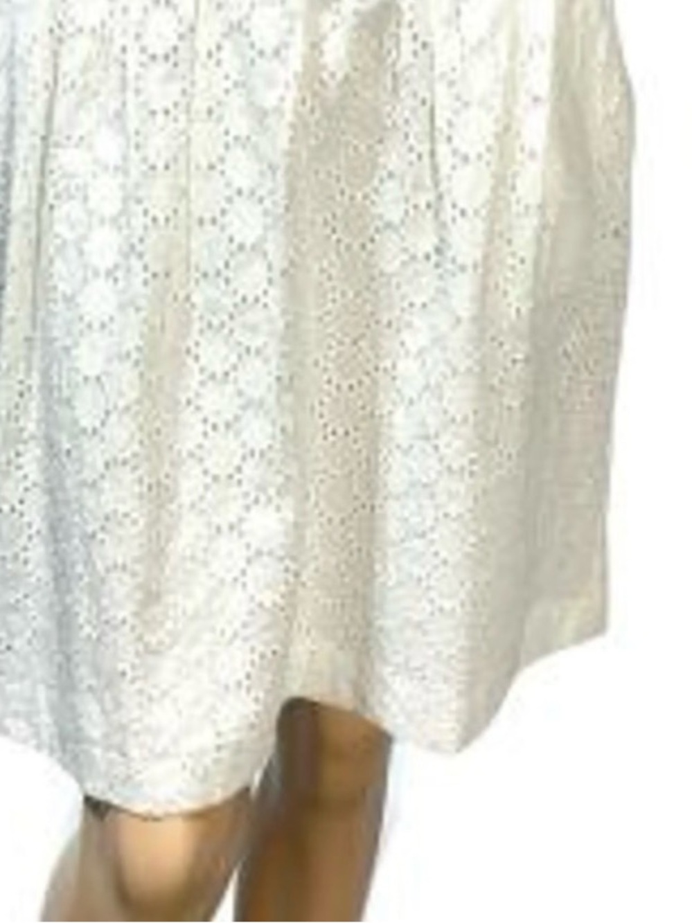 Orvis White Cotton A-Line Knee-Length Skirt size 12